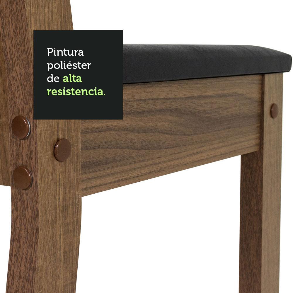 Foto 9 pulgar | Juego de Comedor Mesa Tablero De Madera 4 Sillas Marrón/crema/negro Samara