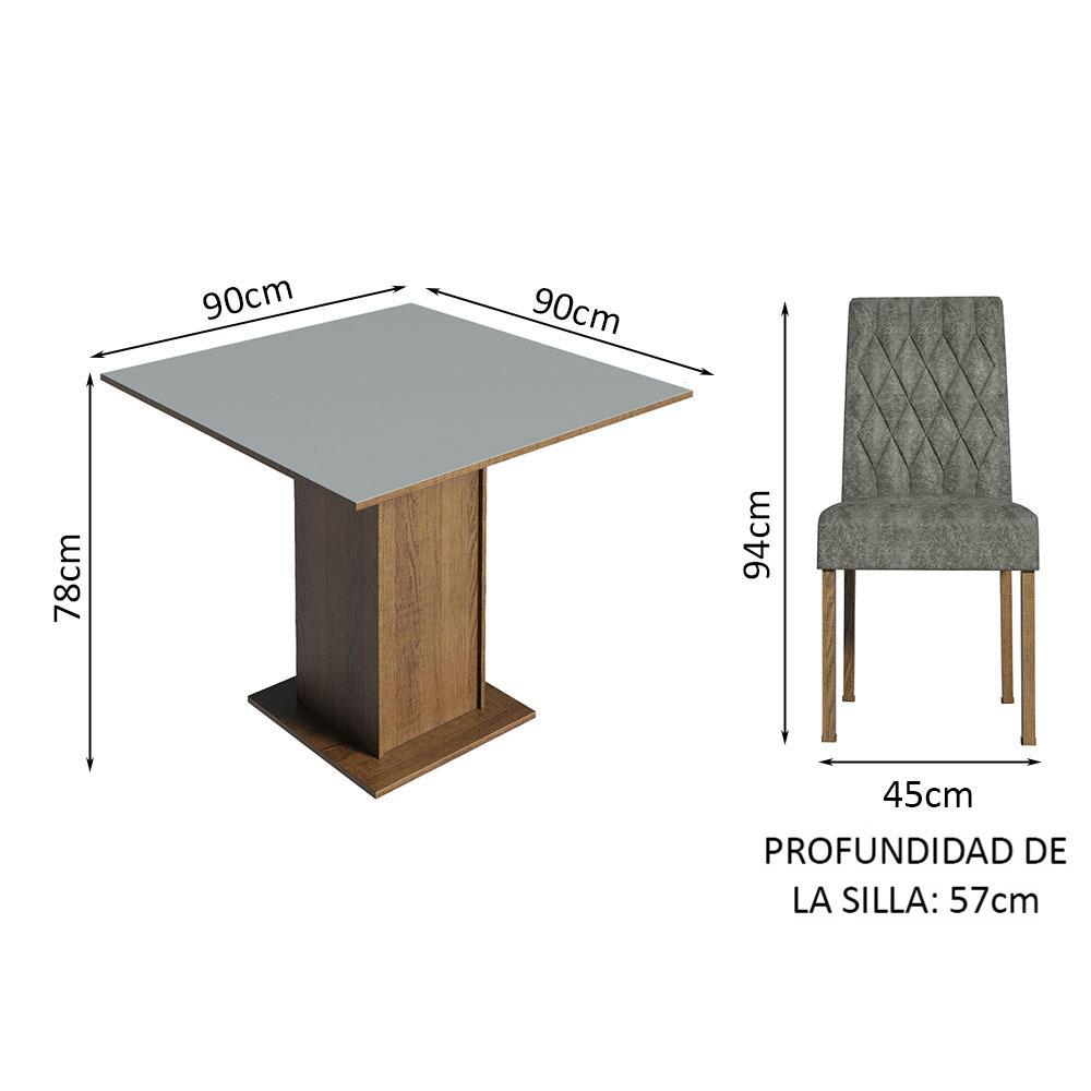 Foto 4 pulgar | Comedor Madesa Mdja040137 Gris con 4 Sillas