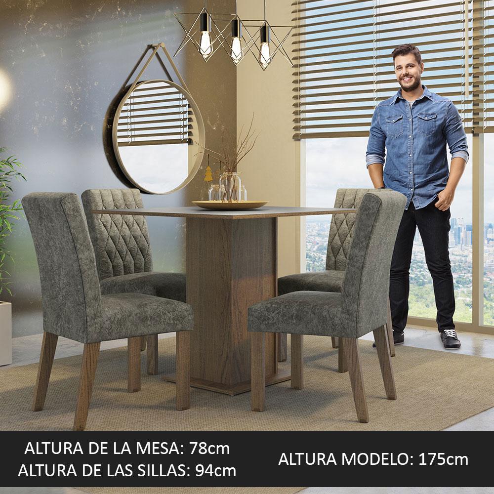 Foto 5 pulgar | Comedor Madesa Mdja040137 Gris con 4 Sillas