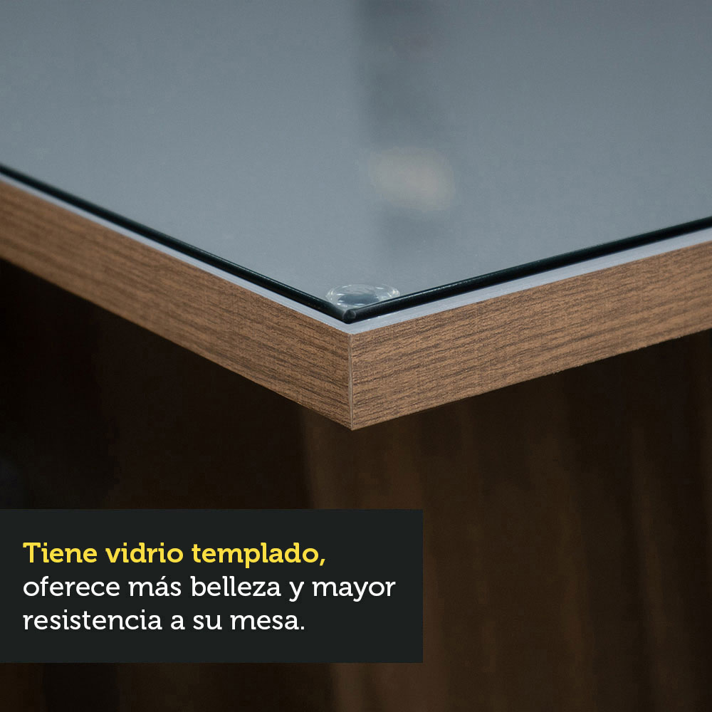 Foto 6 | Juego de Comedor Mesa con Tablero de Vidrio 4 Sillas Madesa Avril Gris