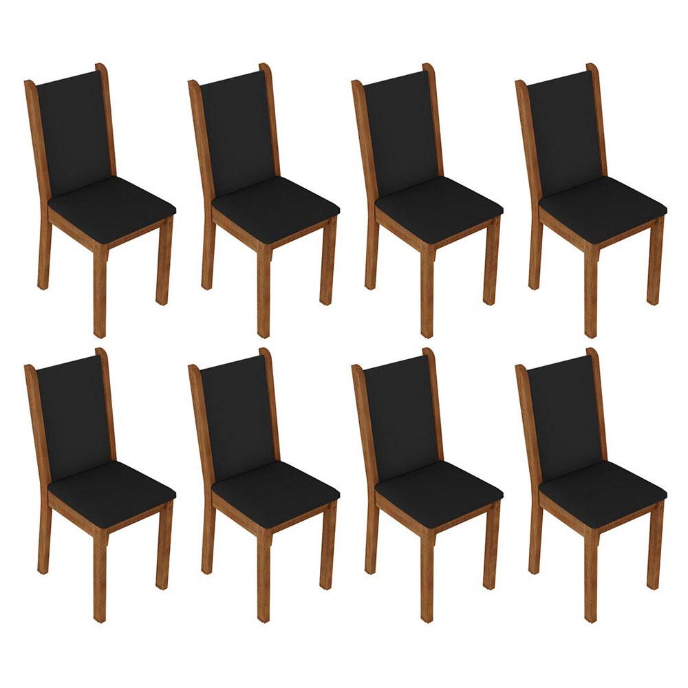 Foto 9 pulgar | Juego de Comedor con Tablero de Madera y 8 Sillas Madesa Marisa Marrón/Negro