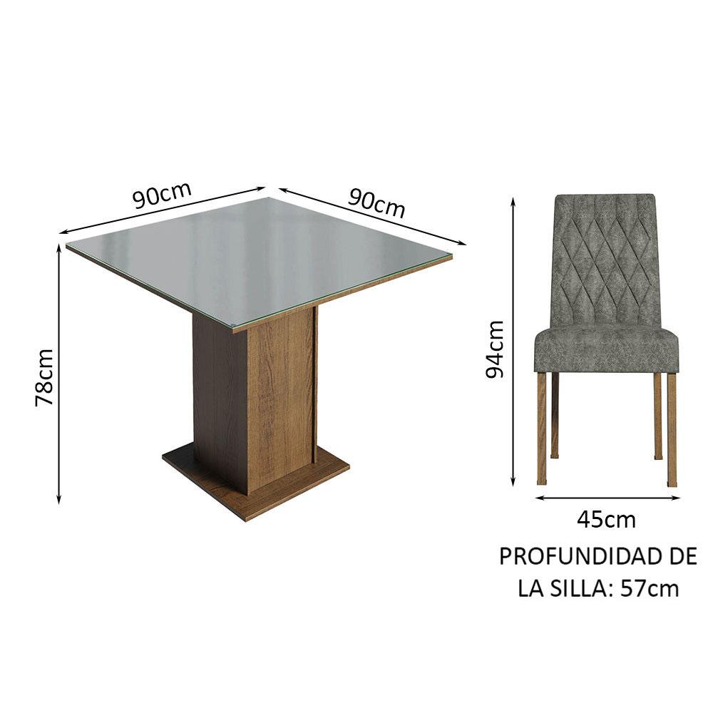 Foto 5 pulgar | Comedor Madesa MDJA040138 Gris con 4 Sillas