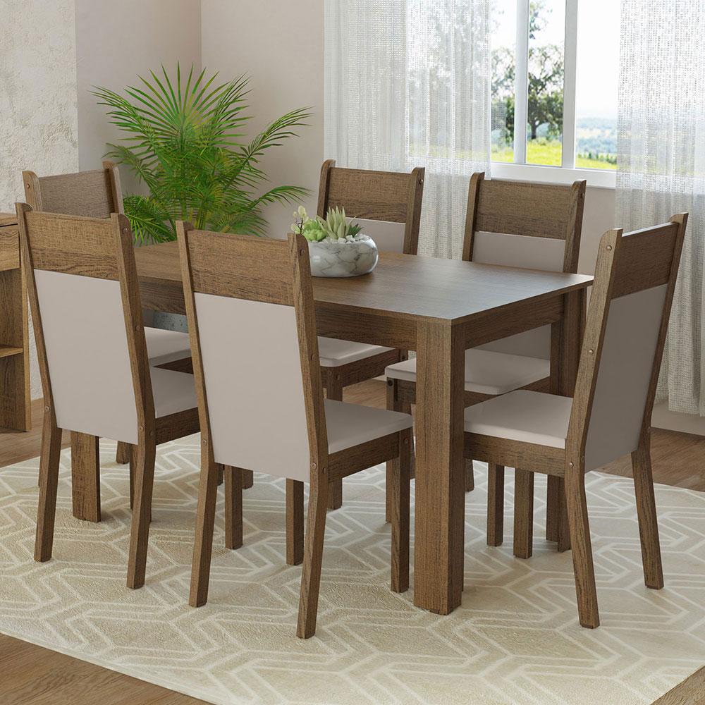 Foto 3 pulgar | Juego de Comedor con 6 Sillas Madesa Bahamas Marrón