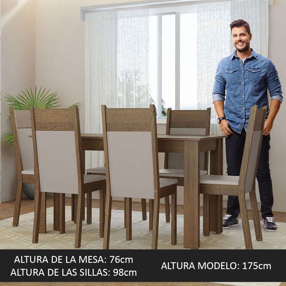 Foto 6 pulgar | Juego de Comedor con 6 Sillas Madesa Bahamas Marrón