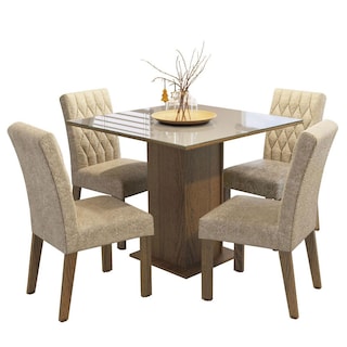 Foto 2 | Comedor Madesa Mdja040138 Beige con 4 Sillas