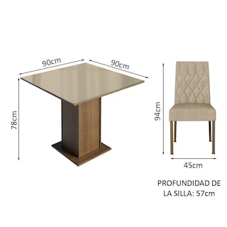Foto 3 | Comedor Madesa Mdja040138 Beige con 4 Sillas