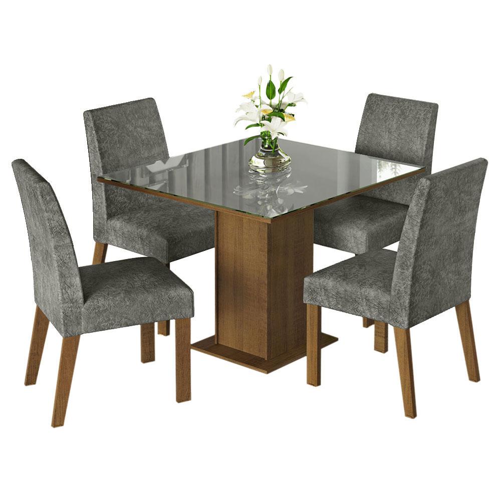 Foto 2 pulgar | Comedor Madesa Mdja0400140 Gris con 4 Sillas
