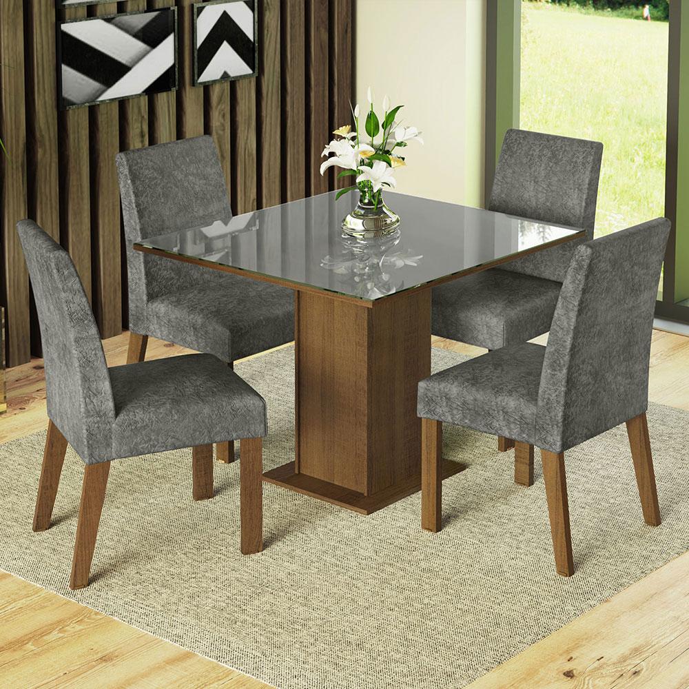 Foto 2 | Comedor Madesa Mdja0400140 Gris con 4 Sillas