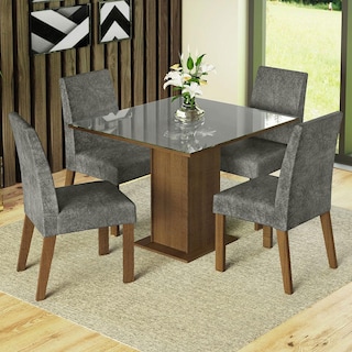 Foto 2 | Comedor Madesa Mdja0400140 Gris con 4 Sillas