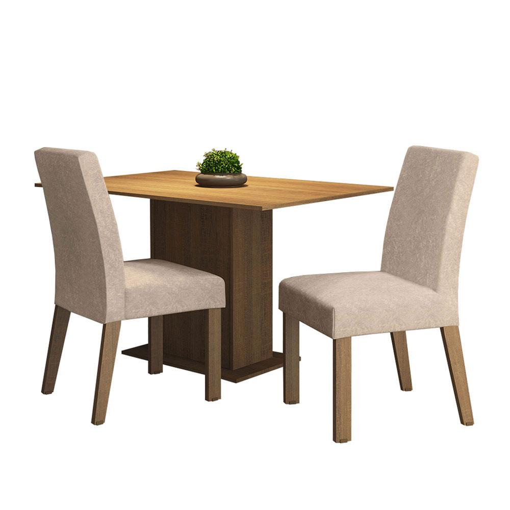 Comedor Madesa Manu + 2 Sillas Marrón