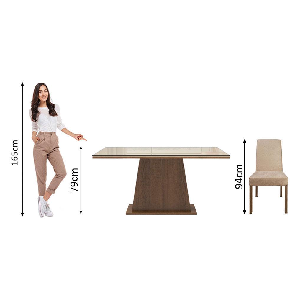 Foto 5 pulgar | Juego de Comedor Madesa Patricia Mesa con Tablero de Vidrio y 6 Sillas Marrón