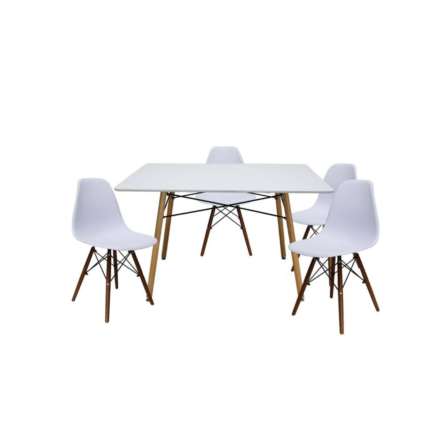 Comedor Rectangular Mundo In Oslo Para 4 Personas Color Blanco