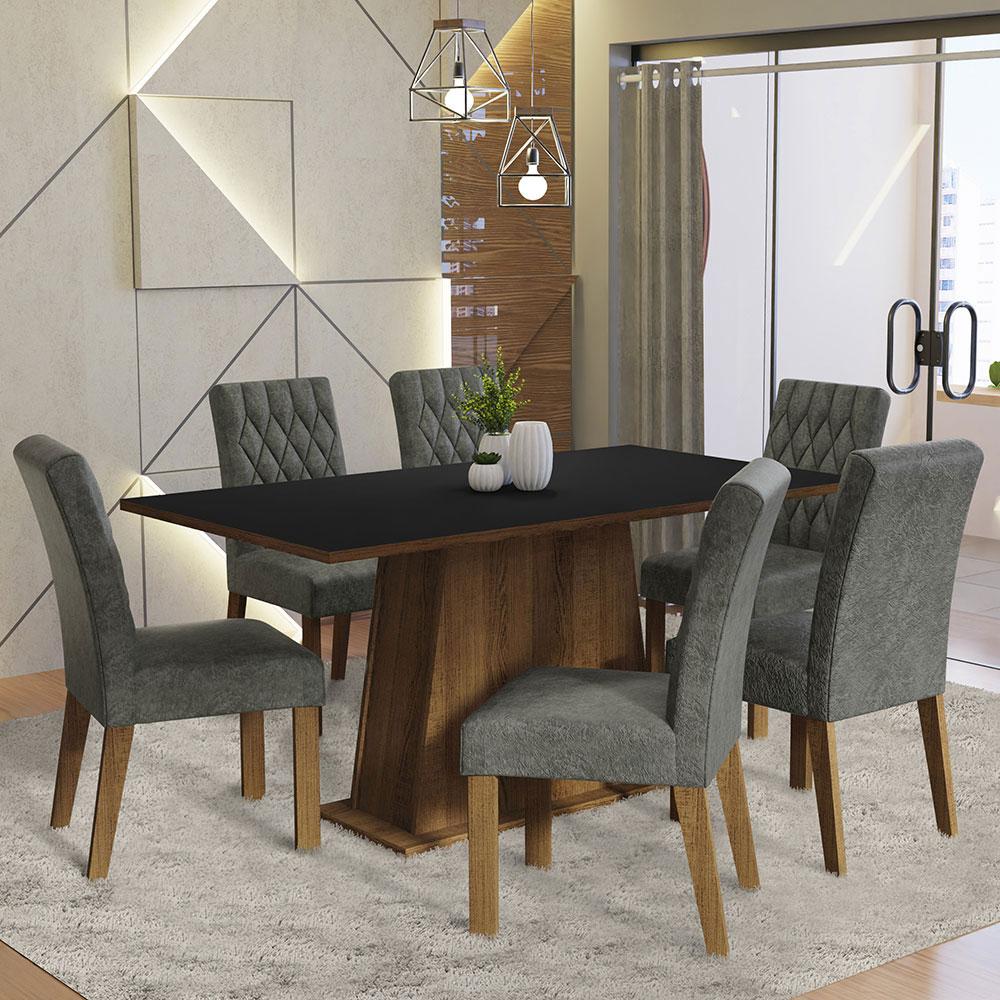 Foto 3 pulgar | Comedor Madesa más 6 Sillas Grises