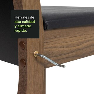 Foto 8 | Juego de Comedor Mesa con Tablero de Vidrio 4 Sillas Madesa Greta Negro