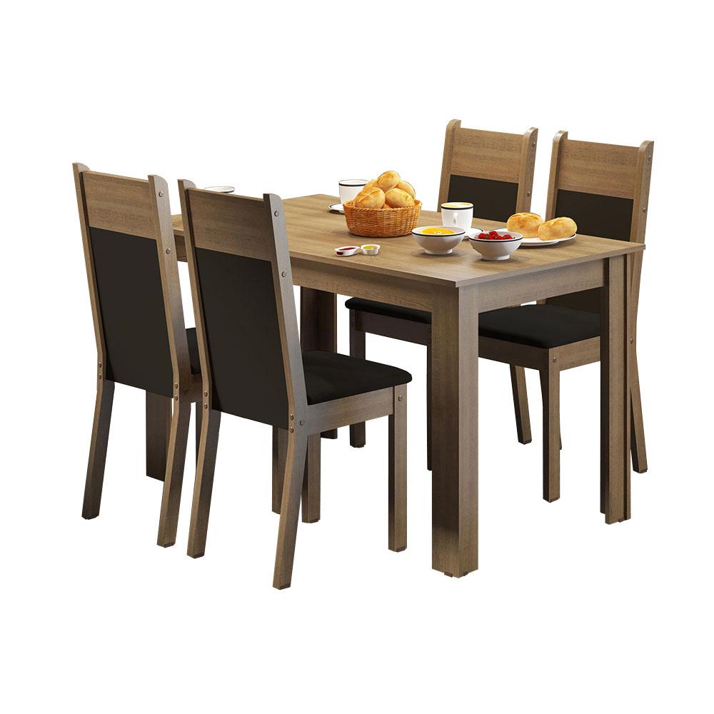 Foto 2 pulgar | Juego de Comedor Madesa Havana Mesa con Tablero de Madera y 4 Sillas Negro