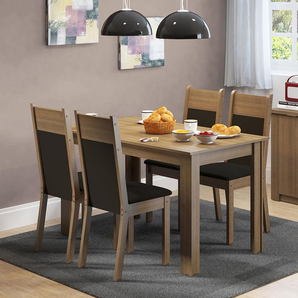 Foto 3 pulgar | Juego de Comedor Madesa Havana Mesa con Tablero de Madera y 4 Sillas Negro