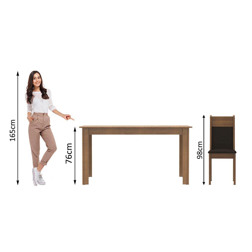 Foto 4 pulgar | Juego de Comedor Madesa Havana Mesa con Tablero de Madera y 4 Sillas Negro