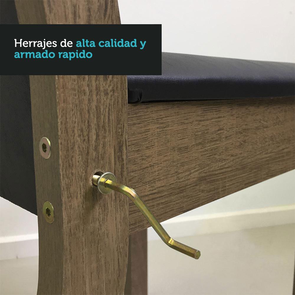 Foto 5 pulgar | Juego de Comedor Madesa Havana Mesa con Tablero de Madera y 4 Sillas Negro