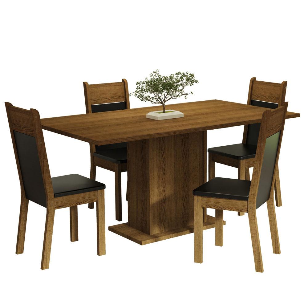 Foto 2 pulgar | Juego de Comedor Mesa Madesa Elisa con Tablero de Madera 4 Sillas Marrón