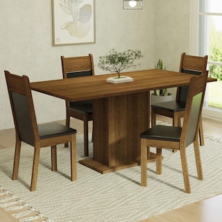 Foto 2 | Juego de Comedor Mesa Madesa Elisa con Tablero de Madera 4 Sillas Marrón