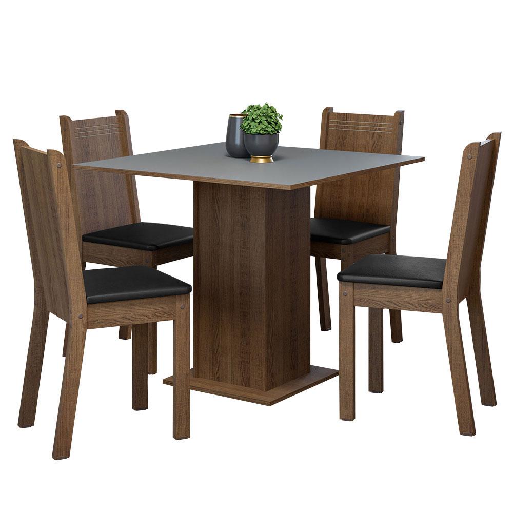 Comedor Madesa Samara Marrón con 4 Sillas