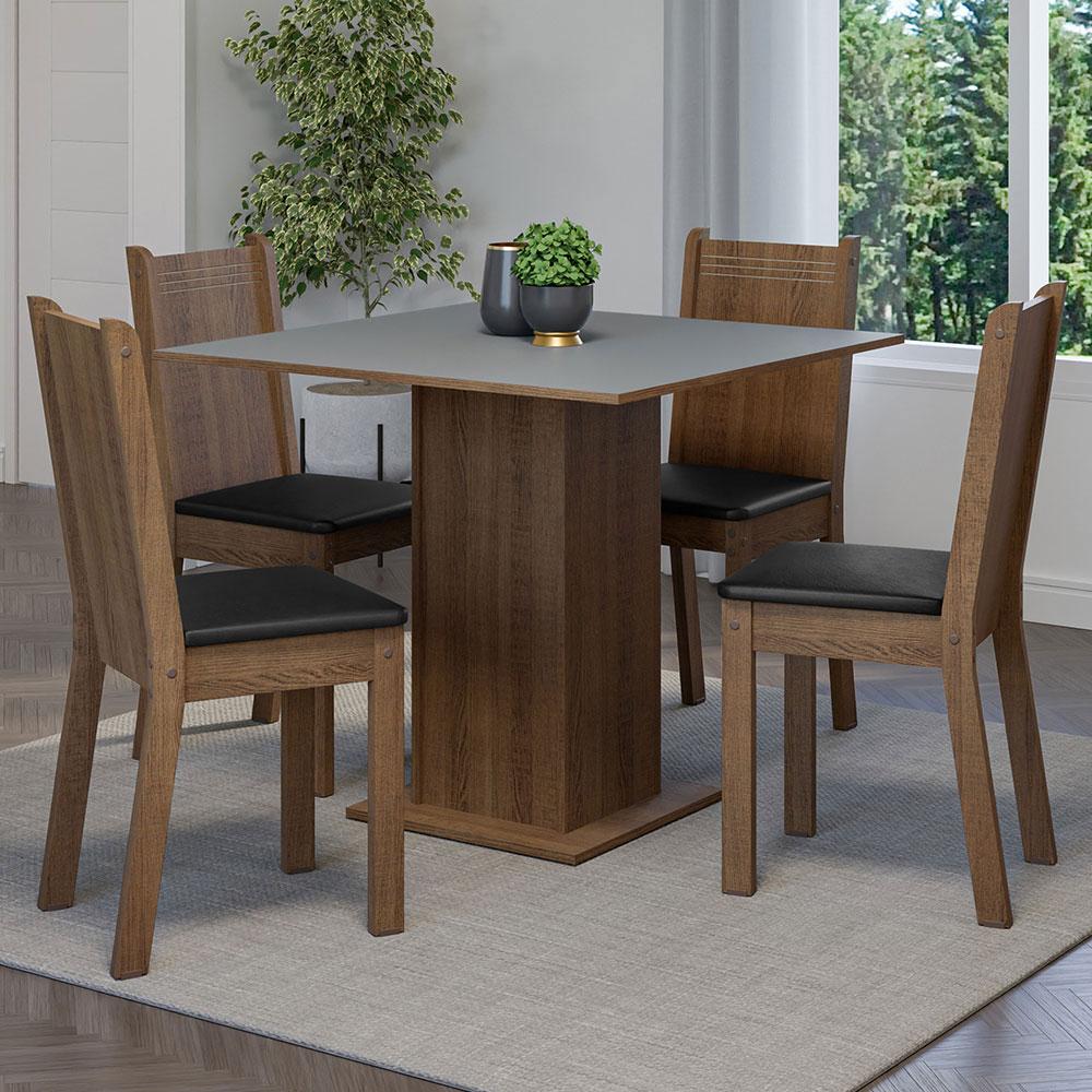 Foto 3 pulgar | Comedor Madesa Samara Marrón con 4 Sillas