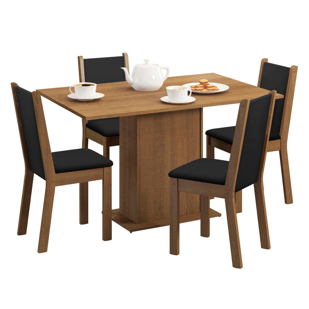 Foto 2 pulgar | Juego de Comedor Madesa Talita Mesa con Tablero de Madera y 4 Sillas Marrón