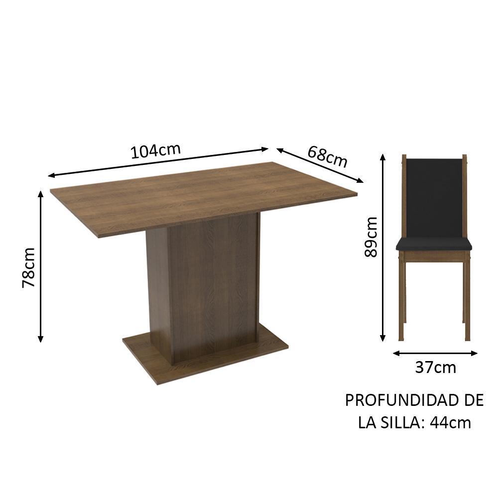 Foto 4 pulgar | Juego de Comedor Madesa Talita Mesa con Tablero de Madera y 4 Sillas Marrón