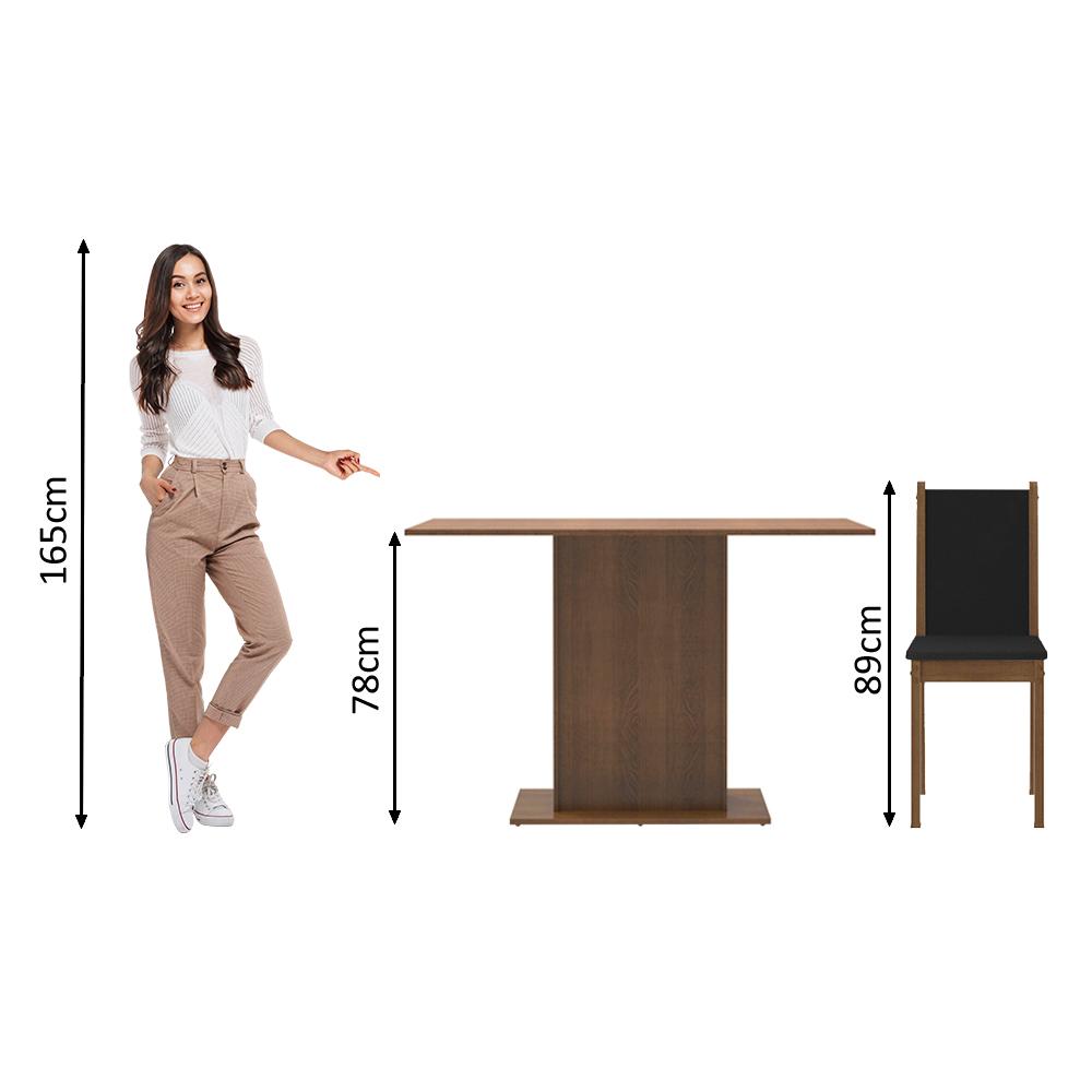 Foto 9 pulgar | Juego de Comedor Madesa Talita Mesa con Tablero de Madera y 4 Sillas Marrón