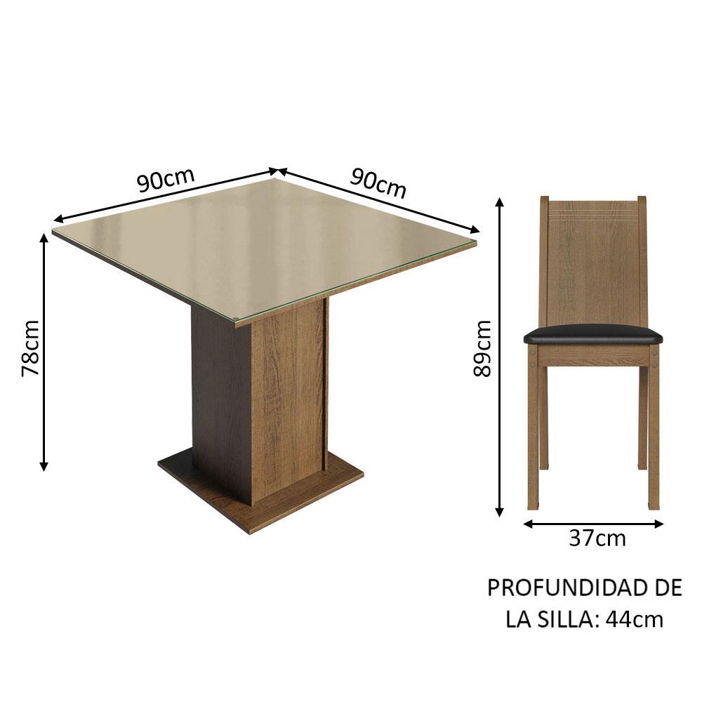 Foto 4 pulgar | Comedor Madesa con 4 Sillas Marrón