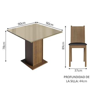 Foto 3 | Comedor Madesa con 4 Sillas Marrón