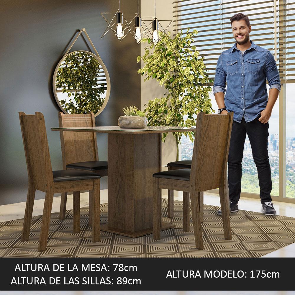 Foto 5 pulgar | Comedor Madesa con 4 Sillas Marrón