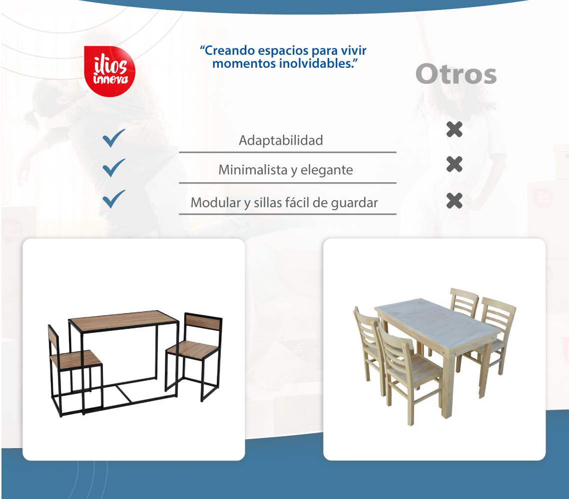 Foto 8 pulgar | Juego de Comedor 3 Piezas Ilios Innova WH-23 Industrial Marrón