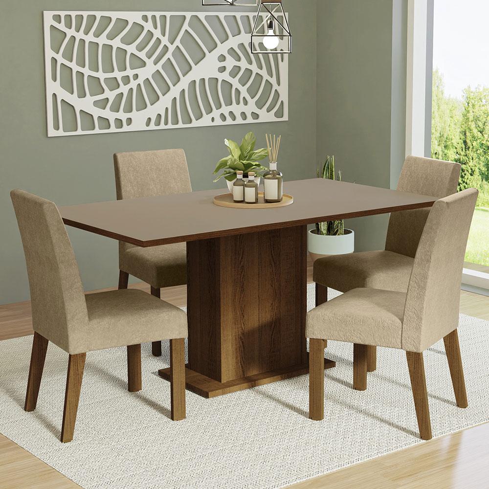 Foto 3 pulgar | Comedor Madesa color Beige con 4 Sillas
