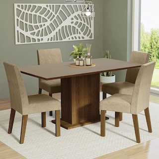Foto 2 | Comedor Madesa color Beige con 4 Sillas