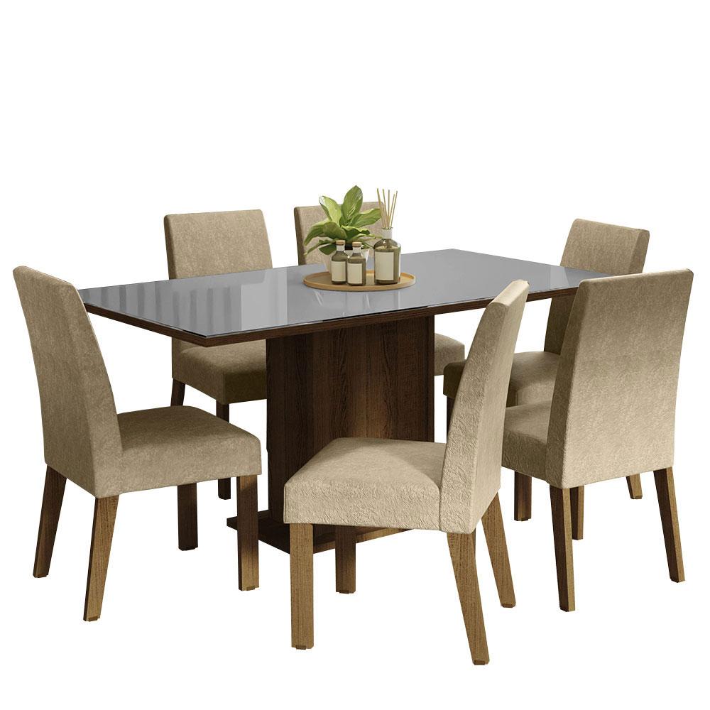 Foto 2 pulgar | Comedor Madesa color Beige con 6 Sillas