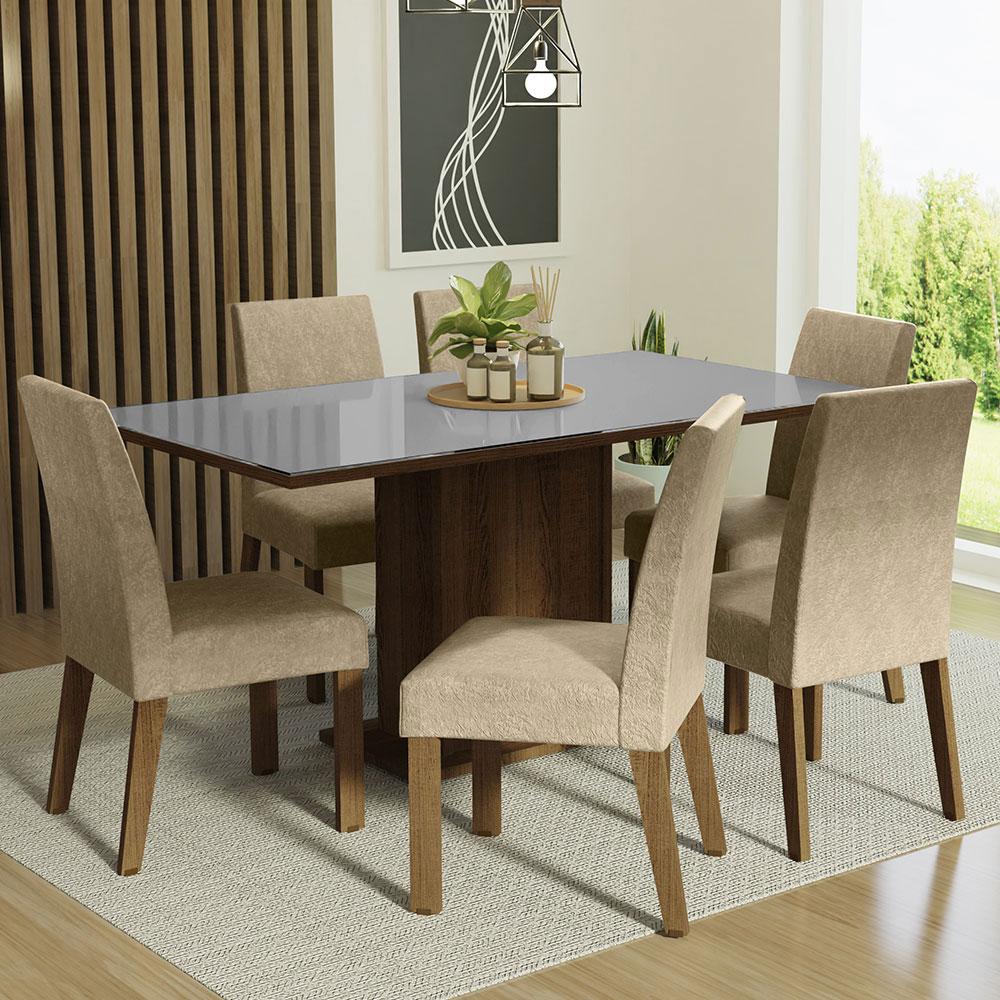 Foto 3 pulgar | Comedor Madesa color Beige con 6 Sillas