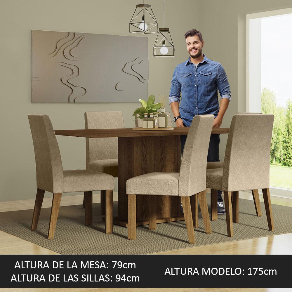 Foto 5 pulgar | Comedor con Tapa de Madera - 6 Sillas Imperial Madesa Renata