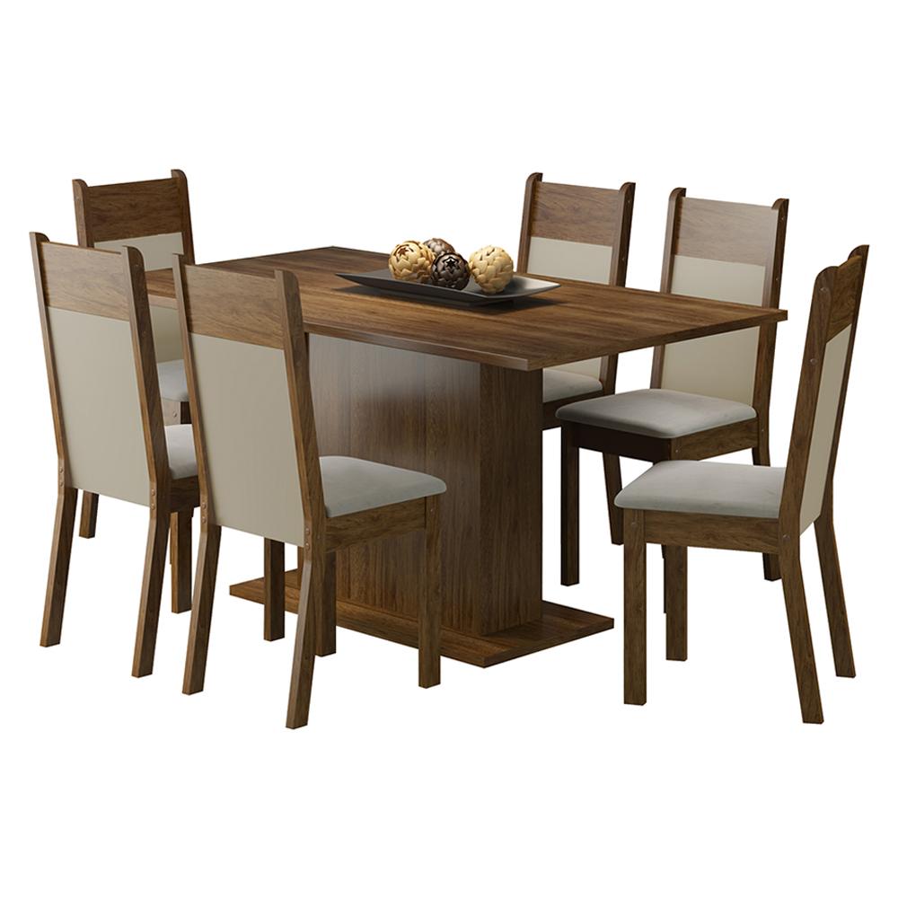 Juego de Comedor Madesa Lousiana con 6 Sillas Marrón