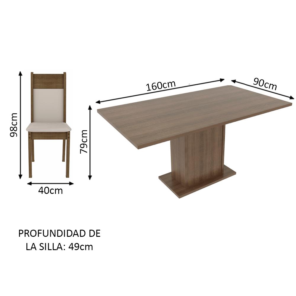 Foto 4 pulgar | Juego de Comedor Madesa Lousiana con 6 Sillas Marrón