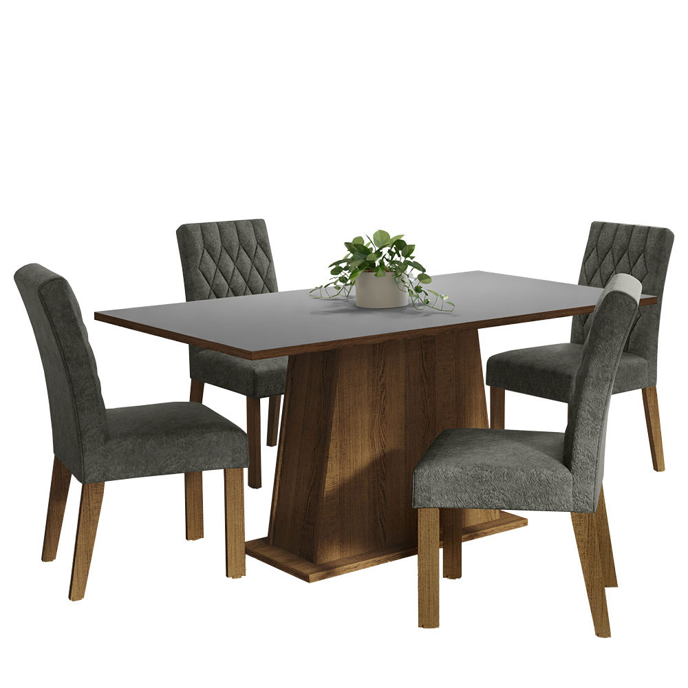 Foto 1 | Comedor Madesa Gris con 4 Sillas