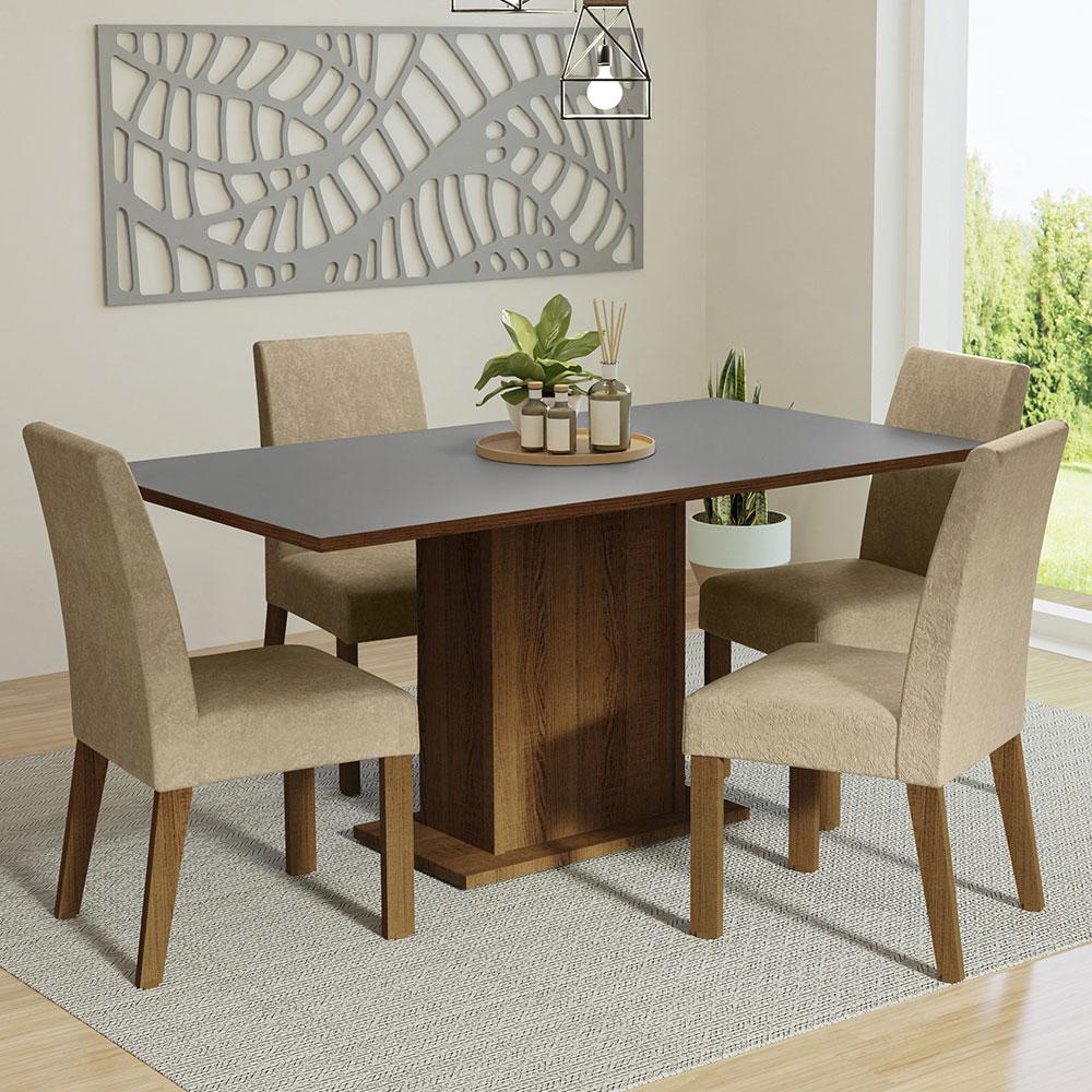 Foto 3 pulgar | Juego de Comedor Madesa Keila Gris con Tapa de Madera más 4 Sillas Imperial