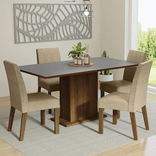 Foto 2 | Juego de Comedor Madesa Keila Gris con Tapa de Madera más 4 Sillas Imperial