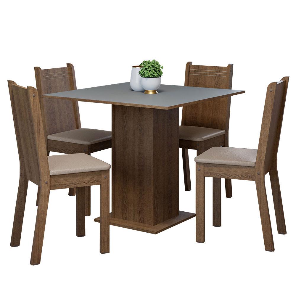 Foto 1 | Juego de Comedor de Madera + 4 Sillas Madesa Marrón