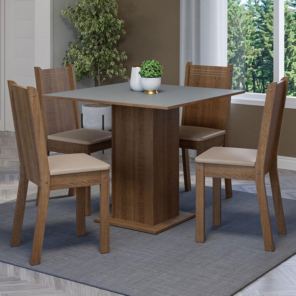 Foto 2 | Juego de Comedor de Madera + 4 Sillas Madesa Marrón