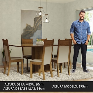 Foto 4 | Juego de Comedor con Tapa de Madera + 6 Sillas Imperial Madesa Francine