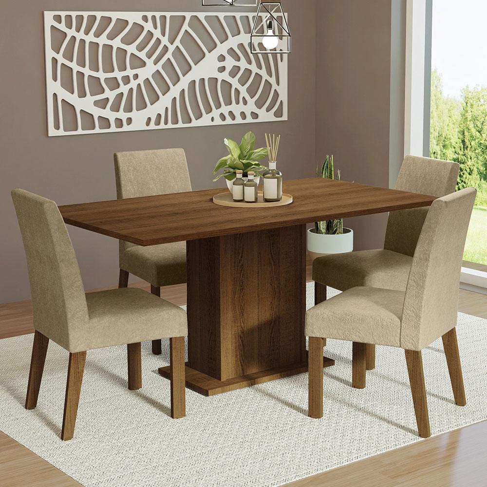 Foto 3 pulgar | Juego de Comedor con Mesa Tapa de Madera + 4 Sillas Keila Madesa