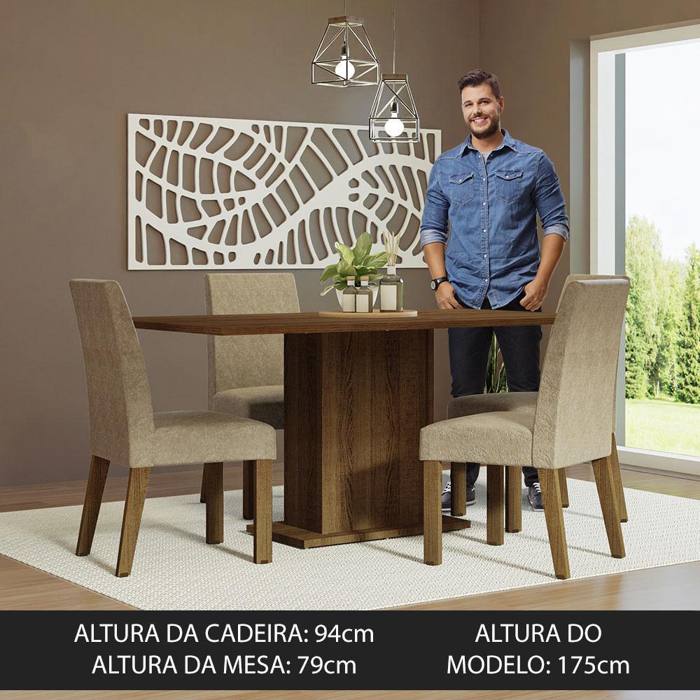 Foto 8 pulgar | Juego de Comedor con Mesa Tapa de Madera + 4 Sillas Keila Madesa