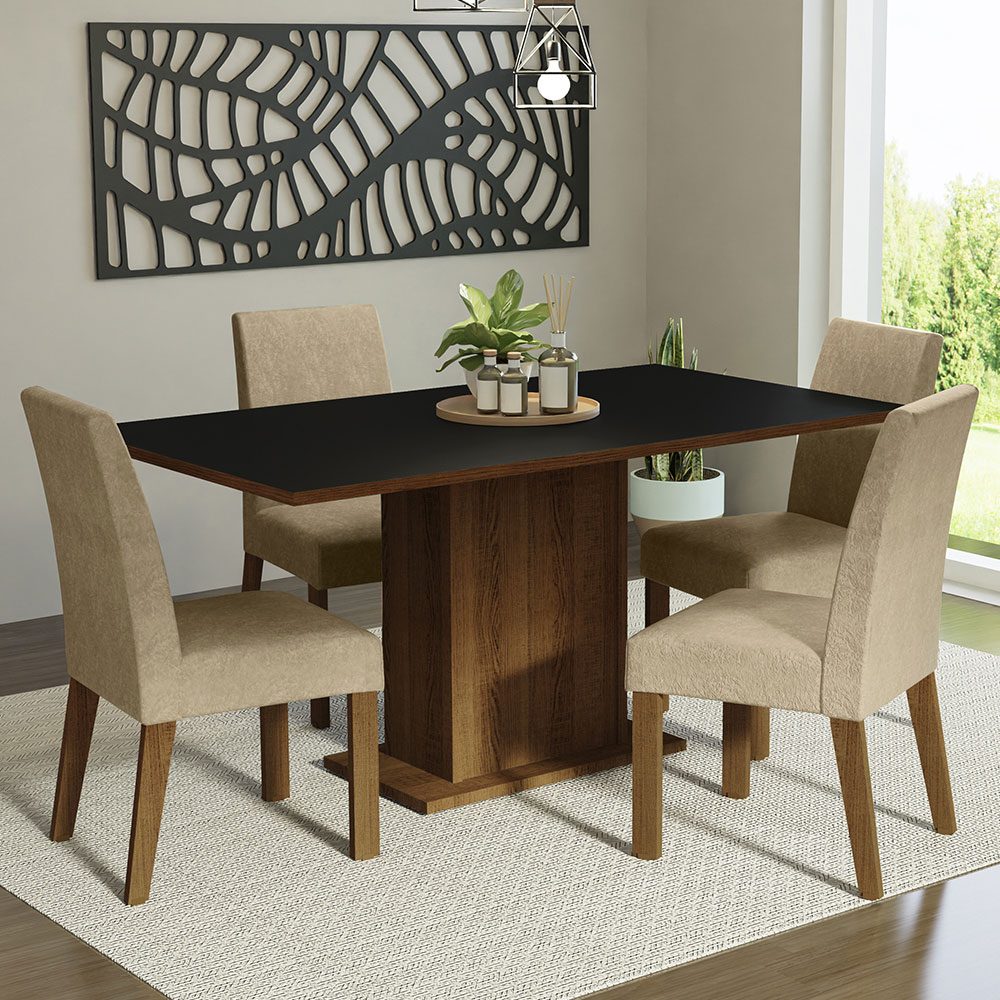 Foto 3 pulgar | Juego de Comedor con Tapa de Madera + 4 Sillas Imperial Madesa Keila