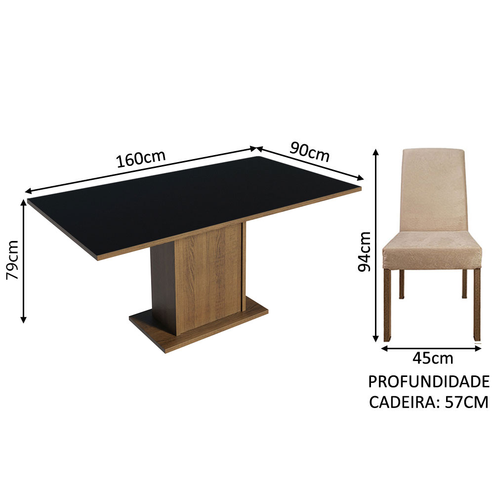 Foto 4 pulgar | Juego de Comedor con Tapa de Madera + 4 Sillas Imperial Madesa Keila